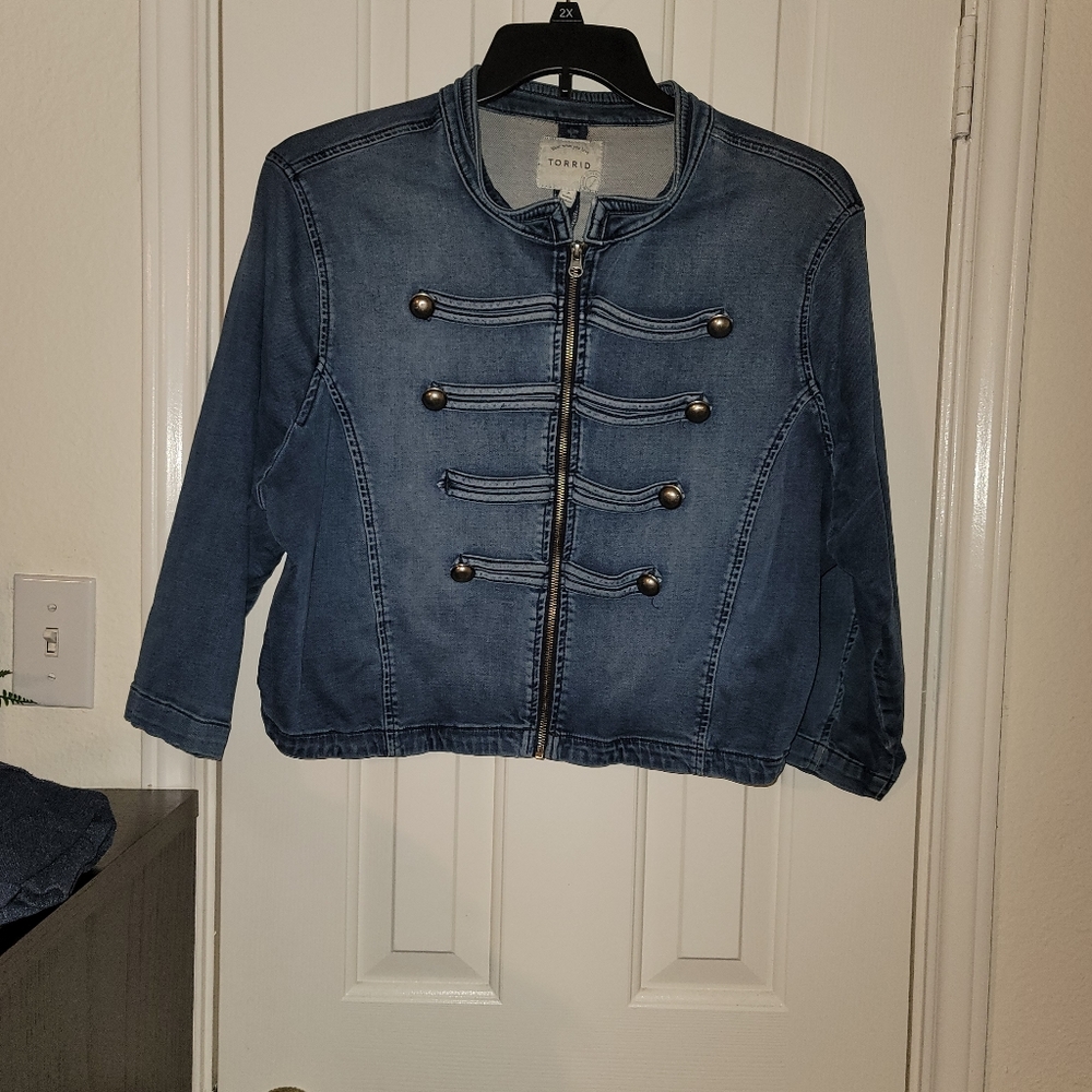 GUC Torrid Denim Military Jacket- 3X